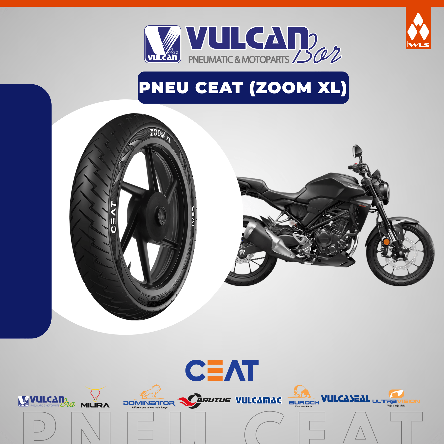 Pneu p/ moto aro 17 * 110/70-17 - diant. cb300r/cbr250 (zoom xl) - s/câm.